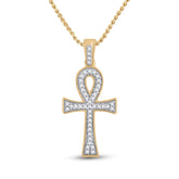 1/5CT-DIA P1P2 MENS ANKH CROSS CHARM